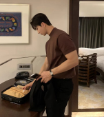 半高领丝光棉冰丝t恤男凉感透气紧身短袖 卫衣小高领包芯纱薄线衣