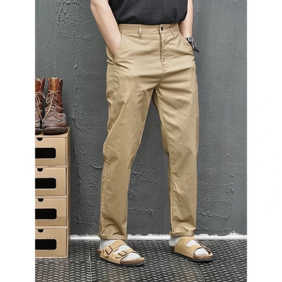 斜纹工装裤直筒修身长裤商务通勤