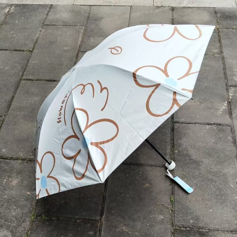 天堂伞2026新款印花折叠伞八骨加固便携防晒百搭花朵小清新遮阳伞