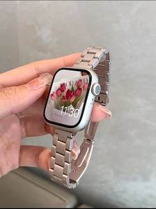 适用苹果手表带细不锈钢iwatch6785/4321 ultra金属SE女星光色