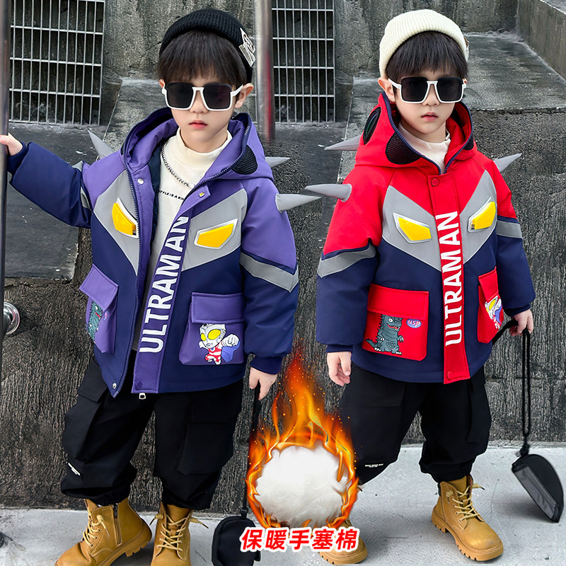 男童加绒外套棉服冬季儿童奥特曼衣服派克服棉衣男宝宝加厚棉袄潮,童装/婴儿装/亲子装,普通外套,淘宝优惠券,粉丝福利购,淘宝优惠卷