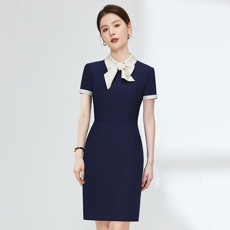 连衣裙女春夏季园服幼师美容师