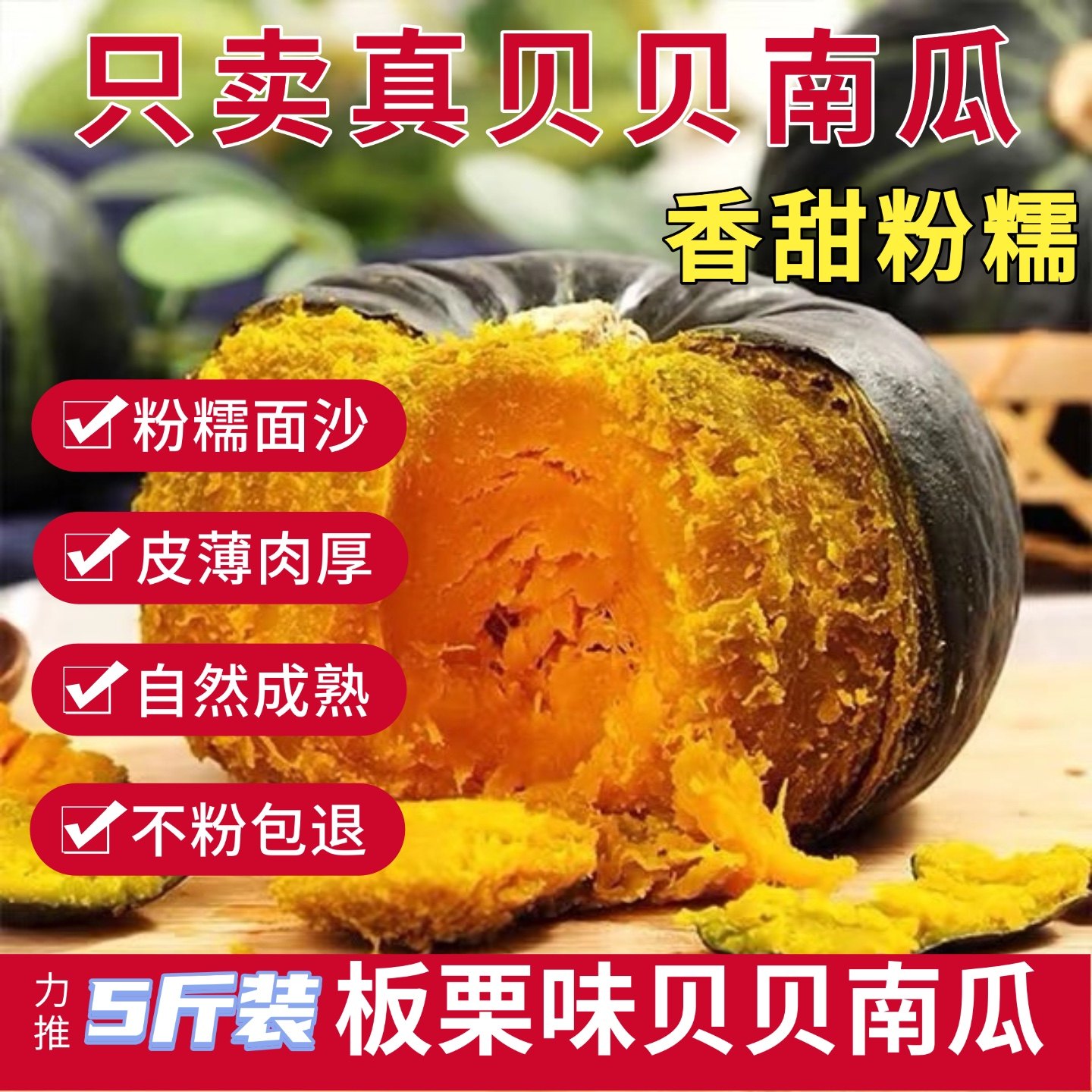 正宗山东贝贝南瓜板栗味十足粉糯香甜宝宝辅食10斤新鲜现摘小南瓜