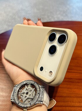 ins奶咖色显白适用苹果17promax手机壳新款液态硅胶苹果16promax保护壳全包拍照按键15pm外壳14pro耐脏抗发黄