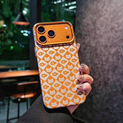 ins小红书新色星宇橙适用苹果17promax手机壳超薄凯夫拉碳纤维纹iPhone16promax保护壳17pm磁吸充电15pm外壳