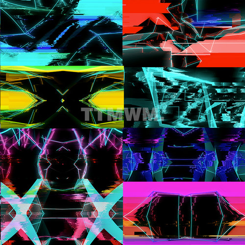 10个彩色频闪故障怀信号vjloop动感节奏舞台视频素材Distorted 2