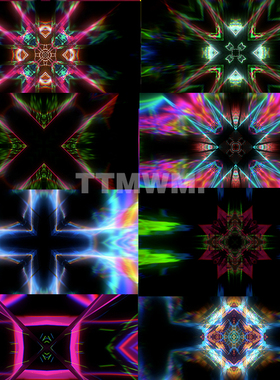 52个彩色频闪故障vjloop动感节奏舞台背景大屏视频素材Distorted8