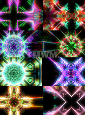 52个彩色频闪故障vjloop动感节奏舞台背景大屏视频素材Distorted9