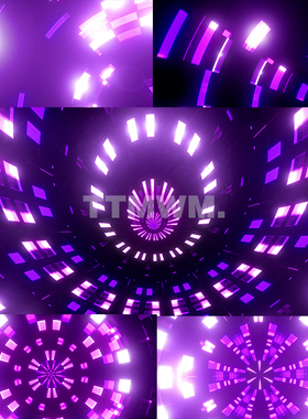 3个紫色disco灯 vjloops 2k高清动态舞台视频素材 Electric Flash