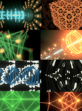 13个2k朦胧动感快速闪烁vjloop无缝循环视频素材Trance Glitches