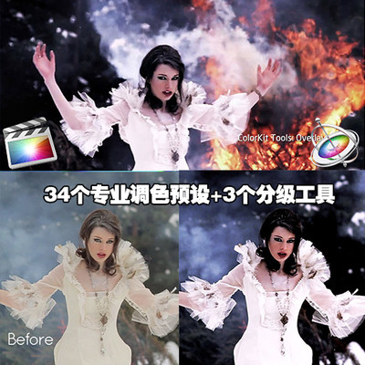 CrumplePop ColorKit 34个专业调色预设+3个分级工具 FCPX 插件