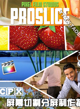 MAC FCPX插件 PROSLICE 屏幕分割 分屏 制作 FINAL CUT PRO X