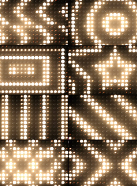 10个复古LED灯阵Blinking Lights 舞台背景动态视频素材vjloop