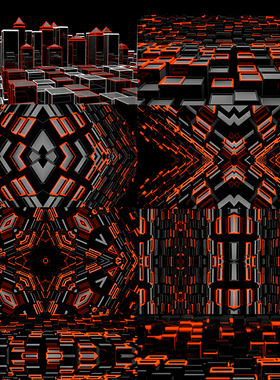 10个红黑跳动几何动感vjloop舞台背景动态视频素材Bouncing Box