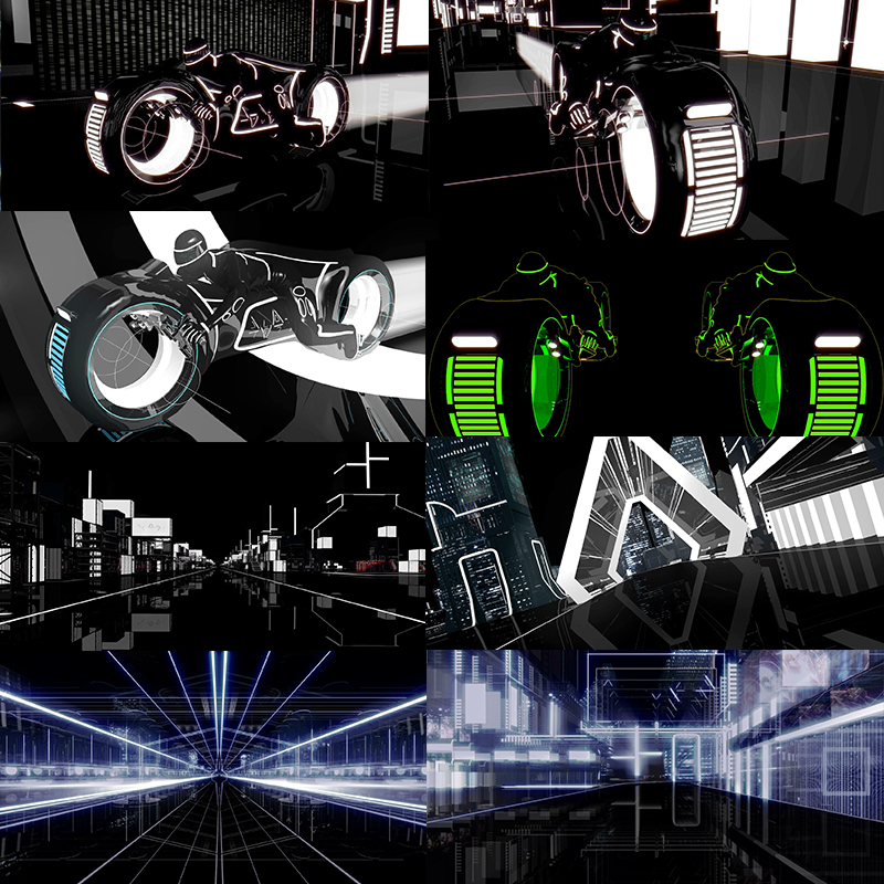 Resolume视频素材47个vjloop创世纪城市摩托车无缝循环TronTastik
