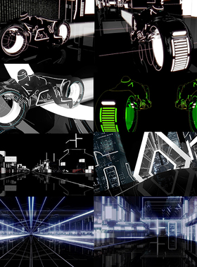 Resolume视频素材47个vjloop创世纪城市摩托车无缝循环TronTastik