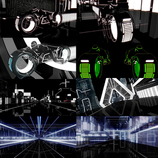 Resolume视频素材47个vjloop创世纪城市摩托车无缝循环TronTastik