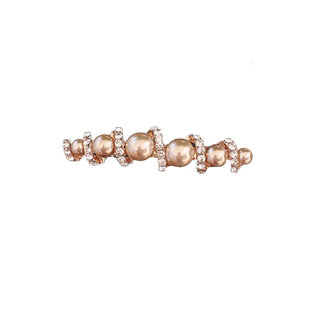 时尚水钻弹簧夹仿珍珠顶夹气质横夹一字夹后脑勺半扎发夹少女发卡