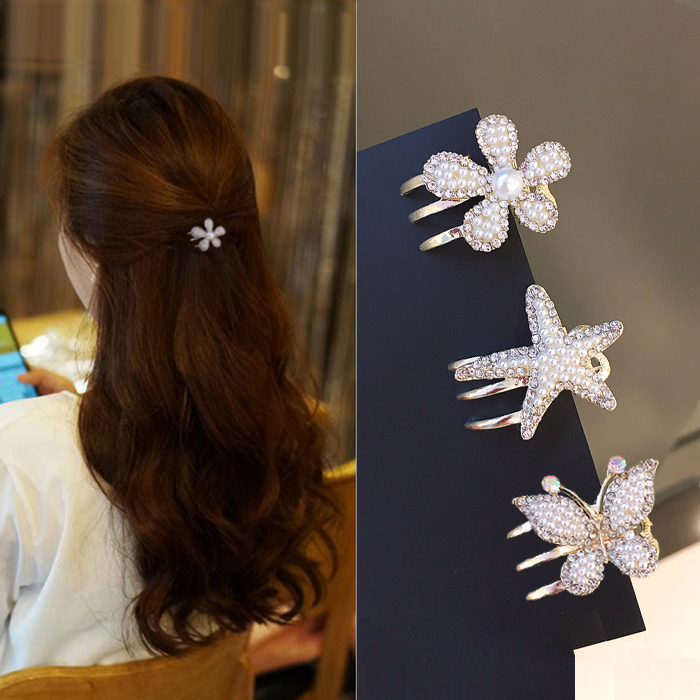 绝美小抓夹珍珠发夹后脑勺头发夹