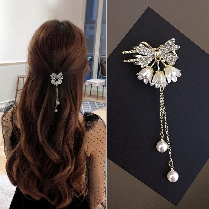 森系高级感铃兰花抓夹发饰