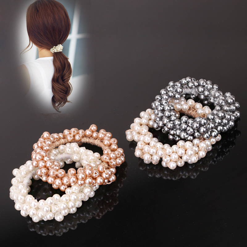 韩系仿珍珠发圈时尚百搭