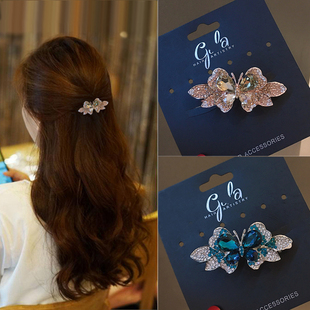 发夹女后脑勺发量少发卡女2026新款头发半扎小夹子精致蝴蝶弹簧夹