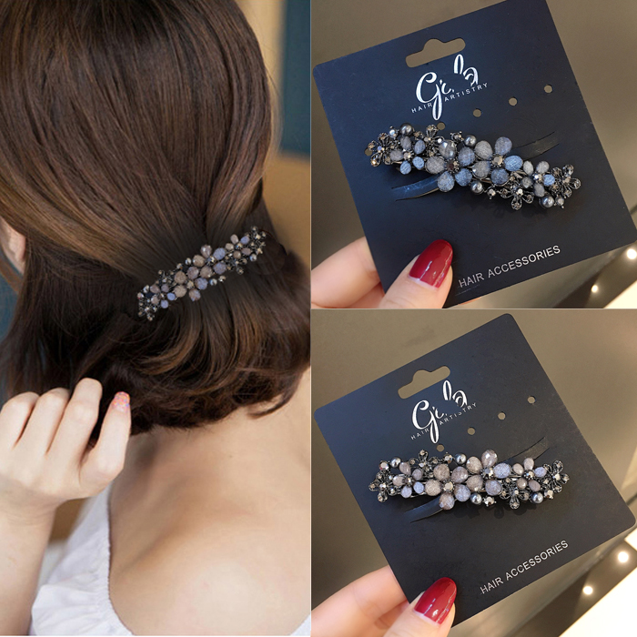 甜美发夹后脑勺横夹半扎优雅气质