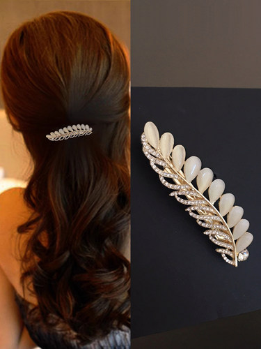 树叶顶夹后脑勺半扎发卡发夹