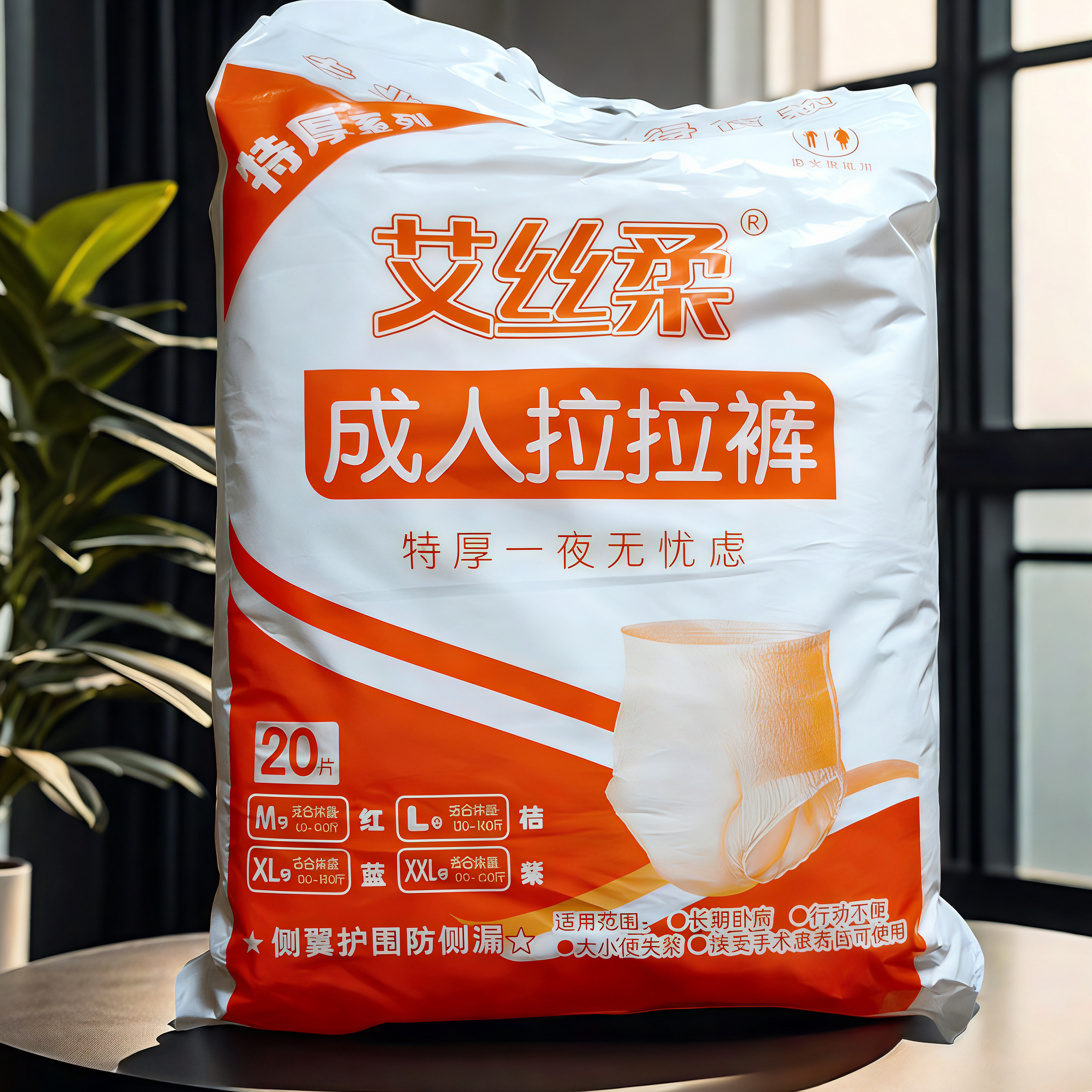 艾丝柔成人拉拉裤大吸量老人失禁护理内裤型纸尿裤加厚防漏尿不湿