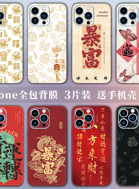 定制iPhone17贴纸适用苹果16Pro手机背膜13背贴12彩膜x/xs/xr全包边14后膜15