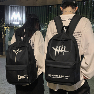 双肩包男士 大容量简约旅行背包女休闲高中大学生初中生书包夜光包