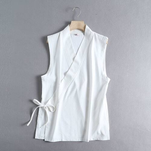 一片式系带交领日常改良冰丝汉服茶禅服马甲上衣通用款大码300斤