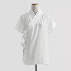 古代汉服交领斜襟中衣古风内搭汉服上衣冰丝短袖道服大码300斤夏