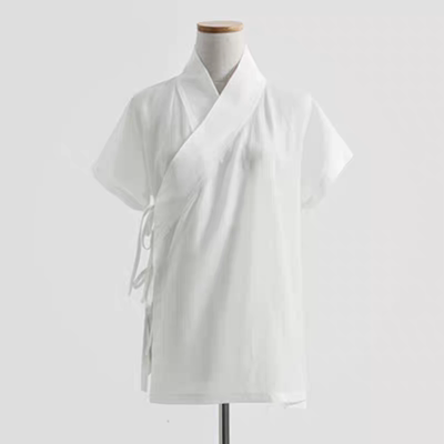 古代汉服交领斜襟中衣古风内搭汉服上衣冰丝短袖道服大码300斤夏