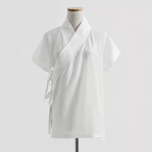 古代汉服交领斜襟中衣古风内搭汉服上衣冰丝短袖道服大码300斤夏