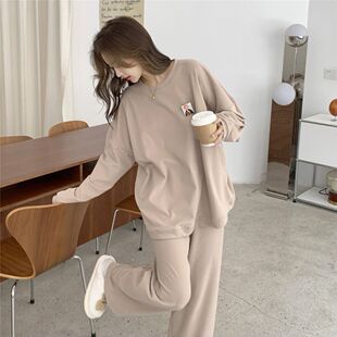 大码300斤德绒睡衣女秋冬保暖长袖长裤套装宽松可外穿加厚家居服