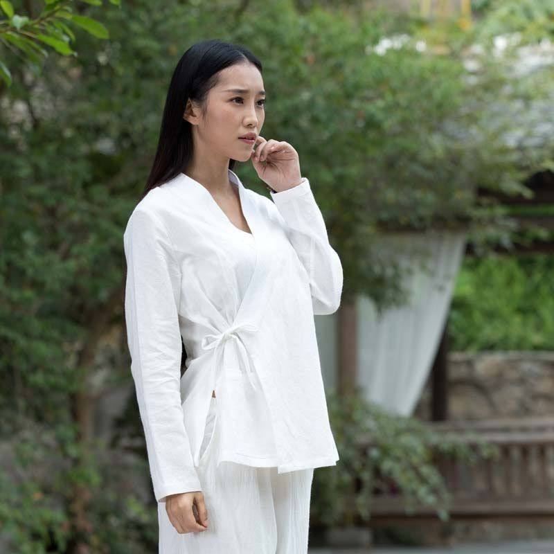 原创中国风茶服女禅意文艺汉服居士禅修服德绒秋冬瑜伽大码300斤