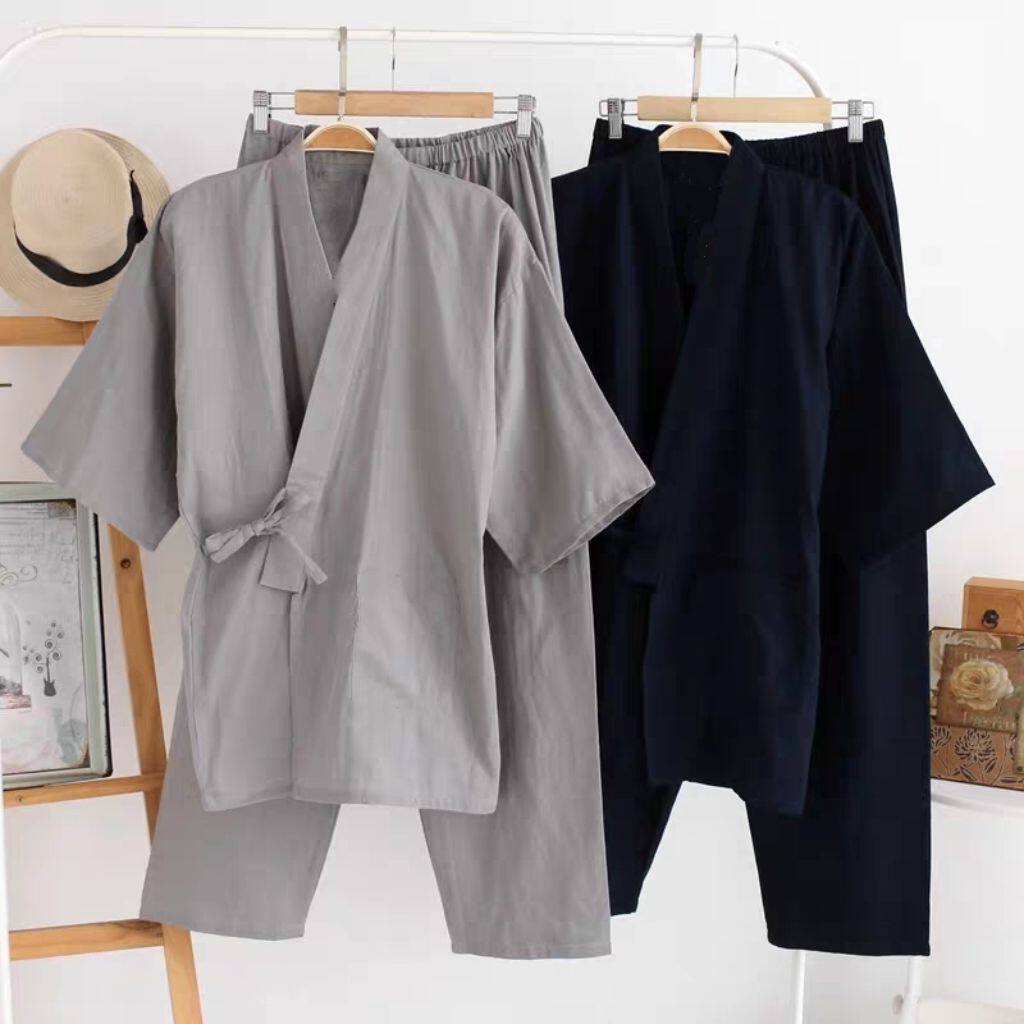 男女和服夏季简约睡衣短袖短裤套装和风汗蒸服薄款家居服汉服大码