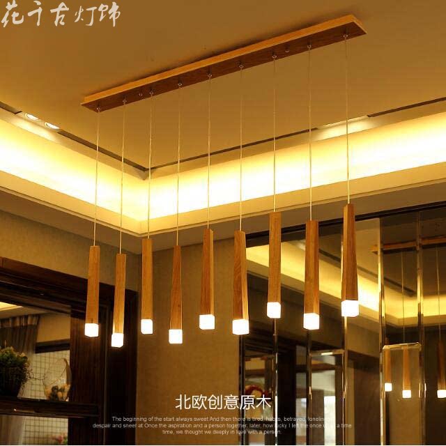 北欧个性创意实木吊灯艺术吊灯餐厅会所酒店木头火柴棒吊灯日式灯