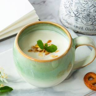 玉泉陶瓷马克杯大肚杯水杯家用杯子情侣陶瓷杯大容量牛奶杯釉下彩