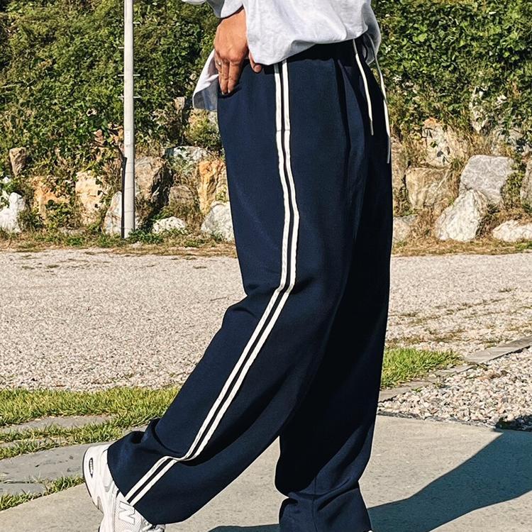 2024年秋季新款男校服裤子宽松阔腿裤休闲长裤女可束脚潮牌垂感