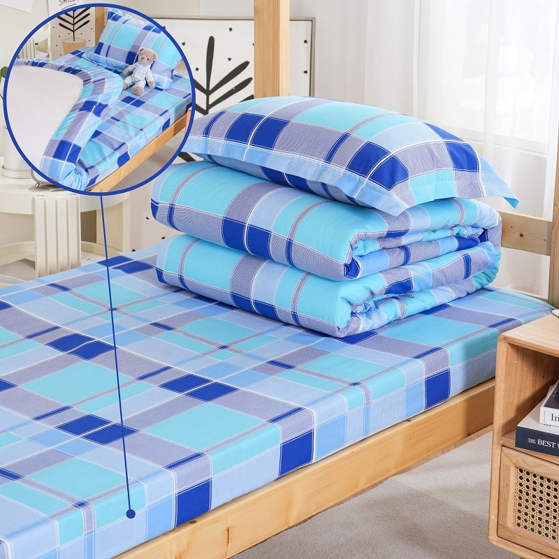 学校宿舍加厚纯棉斜纹床笠款三件套寝室上下铺床被套枕套条纹格子,床上用品,床笠,淘宝优惠券,粉丝福利购,淘宝优惠卷
