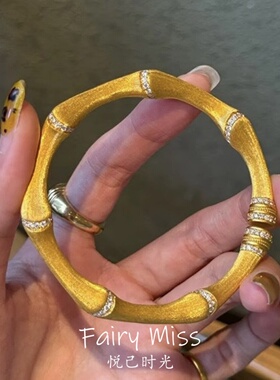 节节高升古法丝绒竹节手镯送女友