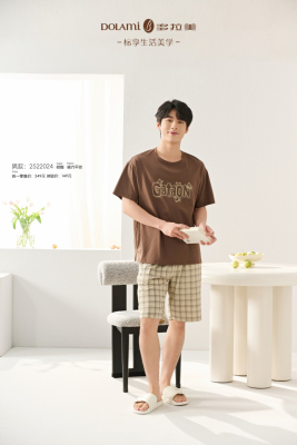 多拉美睡衣男夏季短袖短裤家居服套装2522024