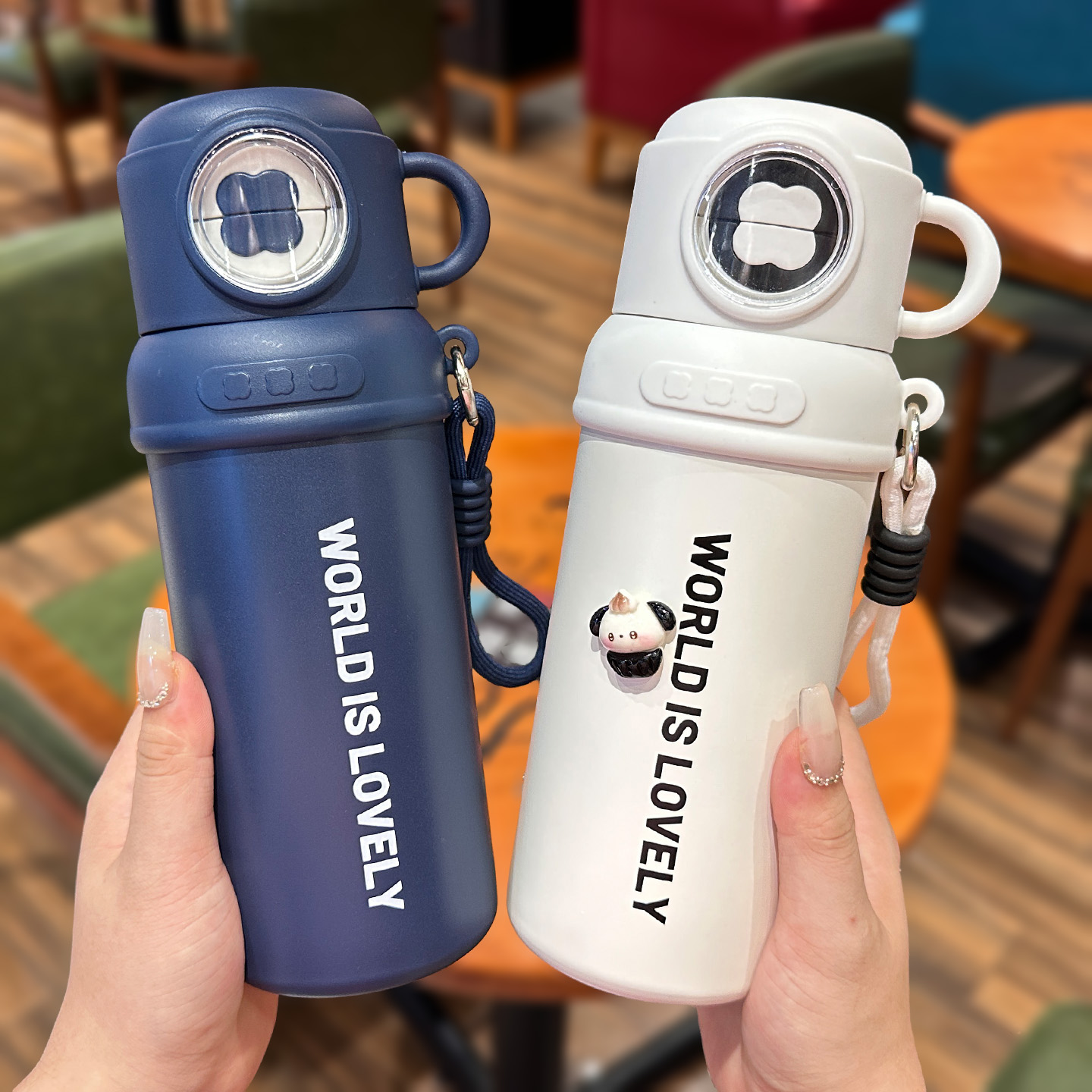 保温杯316双饮水杯带盖可喝水