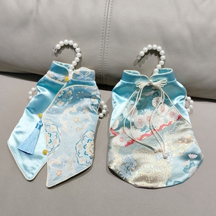 溪花记宠物衣服拜年服狗狗猫咪衣服比熊博美猫咪春节过年新中式