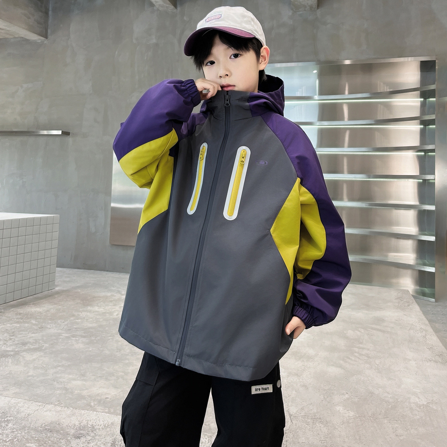 青少年儿童冲锋衣外套男童三合一可拆卸2026新款防风防水软壳衣秋
