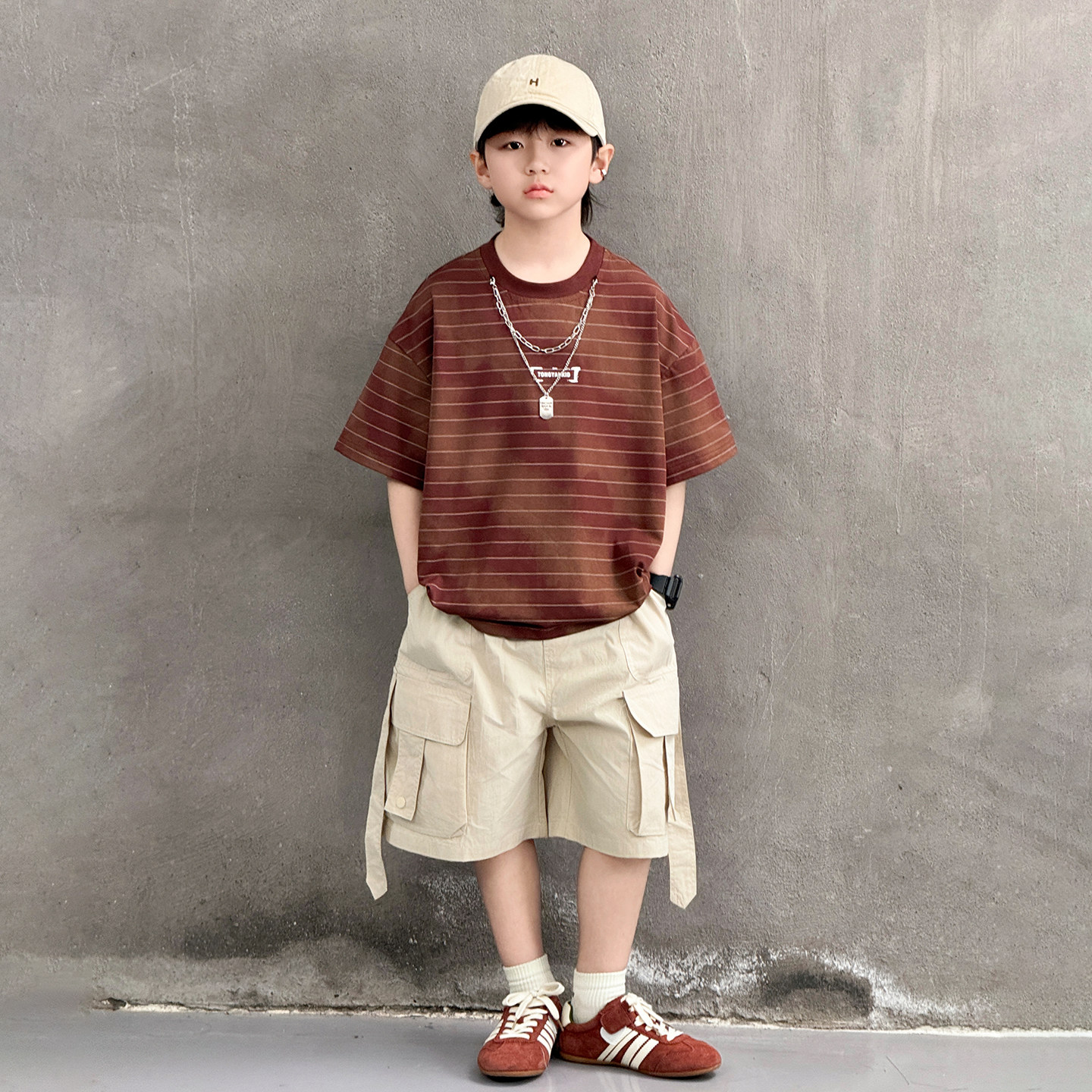 童装男童夏装套装2026新款夏季薄款男孩短袖夏款大儿童运动酷帅潮