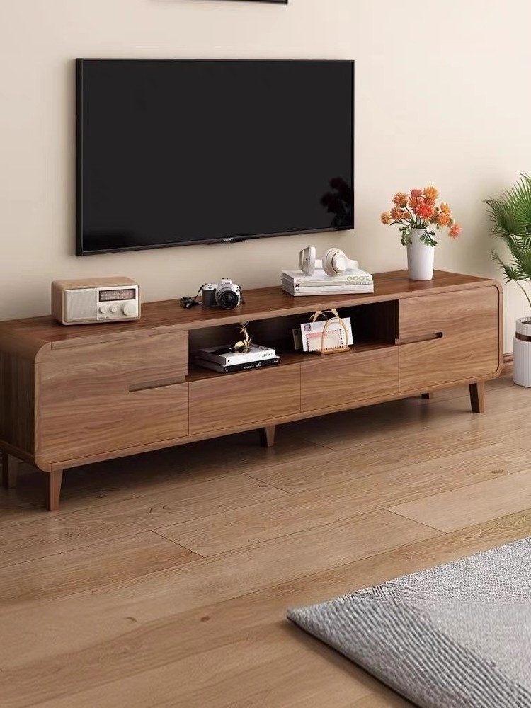 TV cabinet living room home simple modern floor-to-ceiling small apartment coffee table combination rounded corner 2026 new TV cabinet