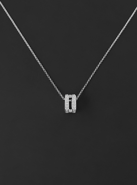 双环形吊坠可调节项链女银工字毛衣链饰品简约大气设计感送礼物